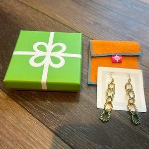 Gold plated earrings with aquamarine gems